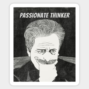 Passionate Thinker Black & White Art Sticker